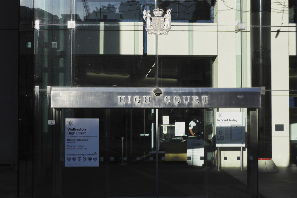 The High Court in Wellington, New Zealand, Thursday, Sept.11, 2025. (AP Photo/Charlotte Graham-McLay)