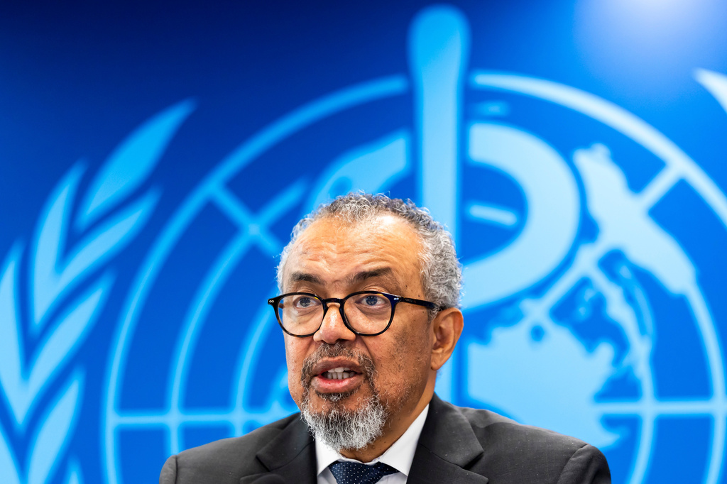 World Health Organization Director-General Tedros Adhanom Ghebreyesus speaks to the media following an emergency committee during a press conference at its headquarters in Geneva, Switzerland, Wednesday, May 20, 2026. (Salvatore Di Nolfi/Keystone via AP)