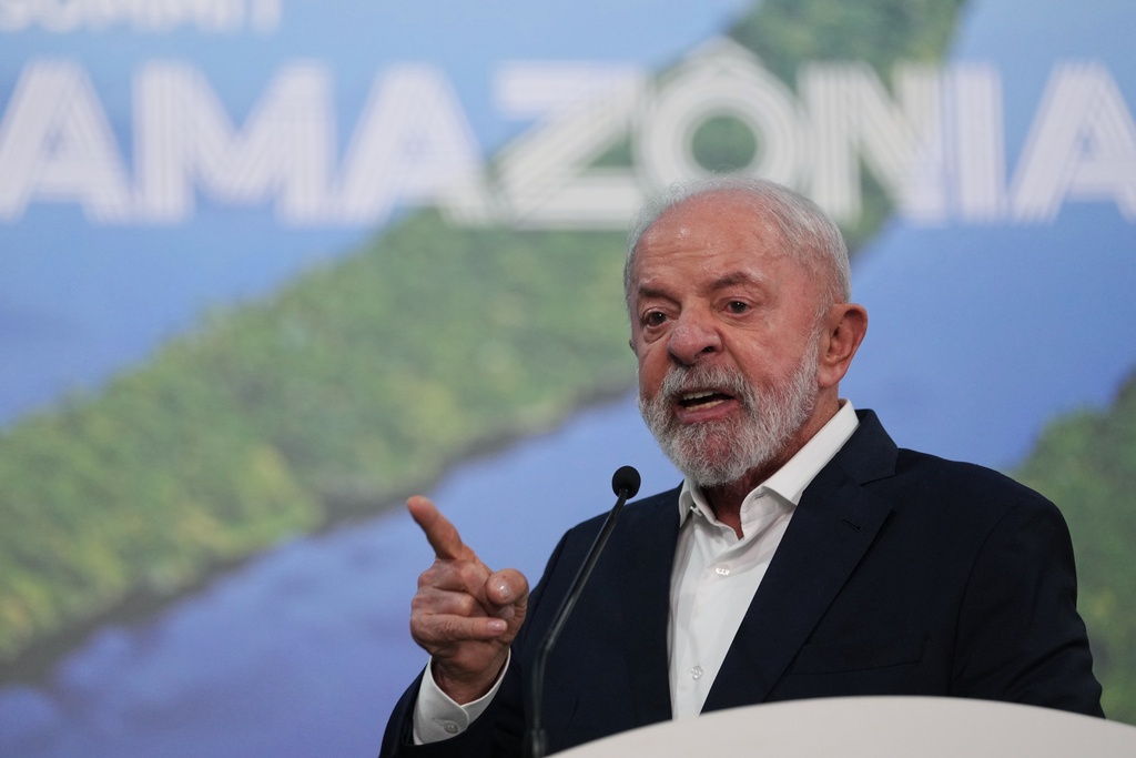 Brazil President Luiz Inacio Lula da Silva speaks during a news conference at the COP30 U.N. Climate Summit, Wednesday, Nov. 19, 2025, in Belem, Brazil. (AP Photo/Andre Penner)