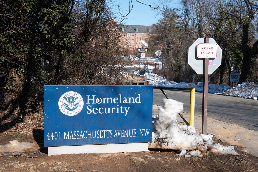 A Department of Homeland Security (DHS) facility in Washington, Friday, Feb. 13, 2026. (AP Photo/Cliff Owen)