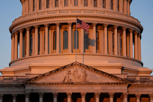 The Capitol is illuminated at dawn in Washington, Monday, Oct. 6, 2025. (AP Photo/J. Scott Applewhite) The Capitol is illuminated at dawn in Washington, Monday, Oct. 6, 2025. (AP Photo/J. Scott Applewhite)