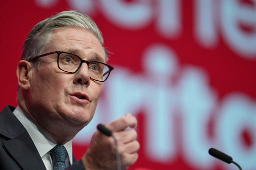 Britain's Prime Minister Keir Starmer gestures as he gives his keynote speech at the annual Labour Party conference in Liverpool, England, Tuesday, Sept. 30, 2025. (AP Photo/Jon Super) Britain's Prime Minister Keir Starmer gestures as he gives his keynote speech at the annual Labour Party conference in Liverpool, England, Tuesday, Sept. 30, 2025. (AP Photo/Jon Super)