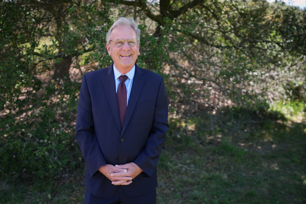 Jim Desmond, a Republican candidate for California's 48th Congressional District, poses for a portrait Friday, May 29, 2026, in Vista, Calif. (AP Photo/Gregory Bull)