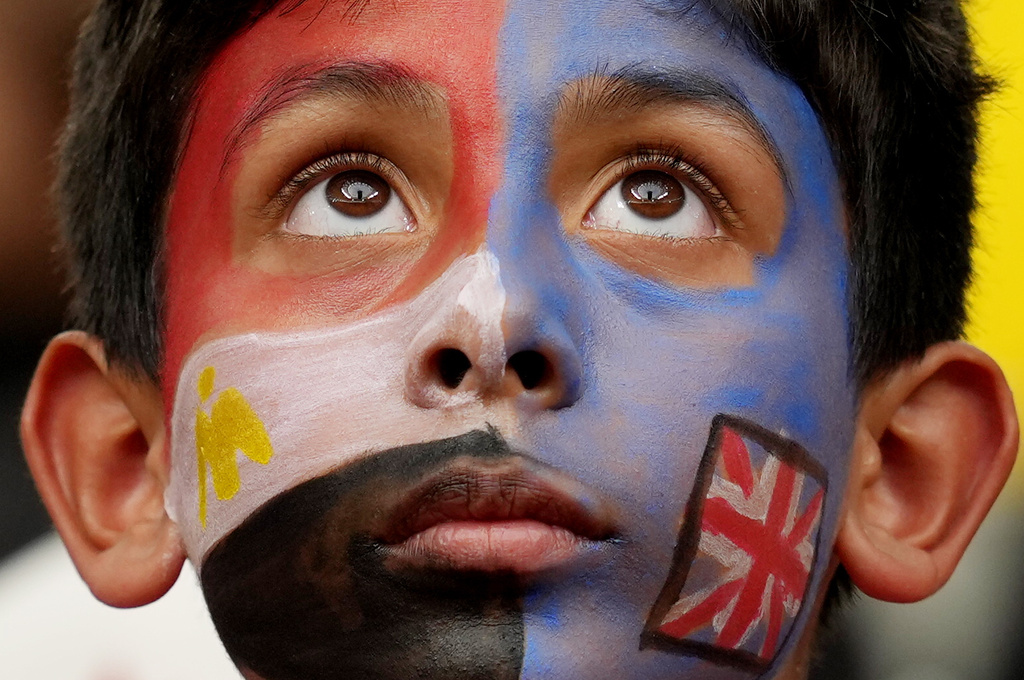 A fan waits to watch Egypt take on New Zealand in a World Cup Group G soccer match in Vancouver, British Columbia, Sunday, June 21, 2026. (Ethan Cairns/The Canadian Press via AP)