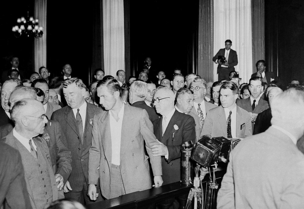 FILE - Bruno Richard Hauptmann being takent to his cell after being arraigned in New York on Sept. 27, 1934. (AP Photo, File)