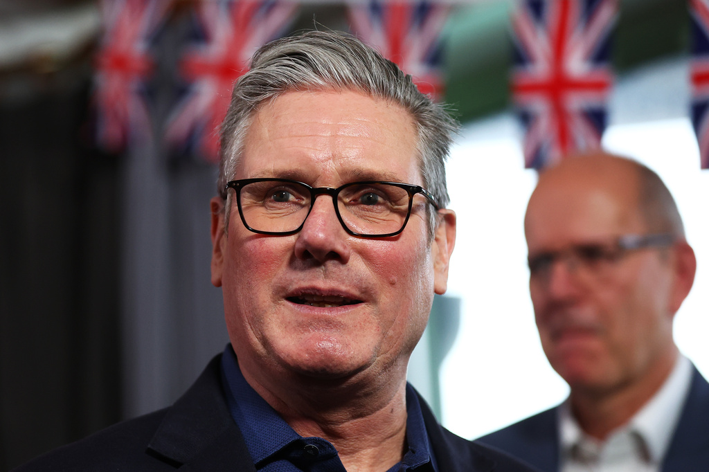 FILE - Britain's Prime Minister Keir Starmer talks with members of the audience after delivering a speech at Horntye Park Sports Complex in St Leonards-on-Sea, East Sussex, England, Feb. 5, 2026. (Peter Nicholls/Pool Photo via AP, File)