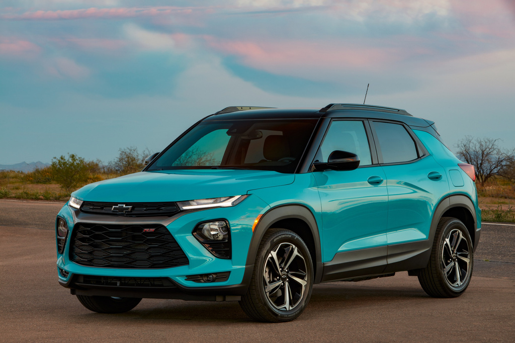 This photo provided by Chevrolet shows the 2022 Trailblazer, a practical SUV that offers Teen Driver technology, which lets parents monitor their child's driving habits from home. (Courtesy of General Motors via AP)