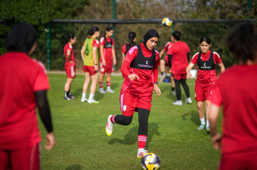 Members of Afghan Women United soccer take part in a training ahead of their first international tournament since fleeing their country, in Casablanca, Morocco, Saturday, Oct. 25, 2025. (AP Photo/Mosa'ab Elshamy) Members of Afghan Women United soccer take part in a training ahead of their first international tournament since fleeing their country, in Casablanca, Morocco, Saturday, Oct. 25, 2025. (AP Photo/Mosa'ab Elshamy)