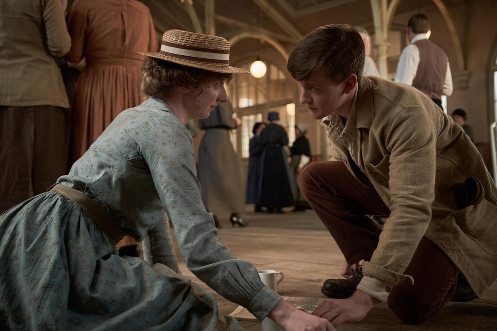 This image released by Sony Pictures Classics shows Emily Fairn, left, and Taylor Uttley in a scene from "The Choral." (Nicola Dove/Sony Pictures Classics via AP)