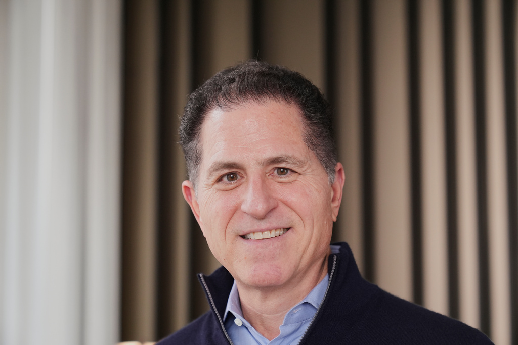 Michael Dell poses for a photograph, Nov. 26, 2025, in New York. (AP Photo/Frank Franklin II)