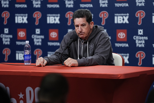 Philadelphia Phillies manager Rob Thomson speaks during a baseball news conference, Thursday, Oct. 16, 2025, in Philadelphia. (AP Photo/Matt Rourke) Philadelphia Phillies manager Rob Thomson speaks during a baseball news conference, Thursday, Oct. 16, 2025, in Philadelphia. (AP Photo/Matt Rourke)