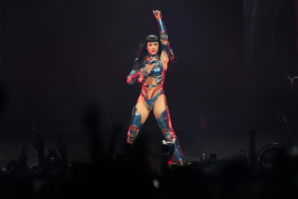 FILE - Katy Perry performs during a concert at Scotiabank Arena, Tuesday, Aug. 5, 2025, in Toronto. (Chris Young/The Canadian Press via AP, File)