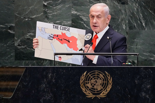 Israel Prime Minister Benjamin Netanyahu addresses the 80th session of the United Nations General Assembly, Friday, Sept. 26, 2025. (AP Photo/Richard Drew) Israel Prime Minister Benjamin Netanyahu addresses the 80th session of the United Nations General Assembly, Friday, Sept. 26, 2025. (AP Photo/Richard Drew)