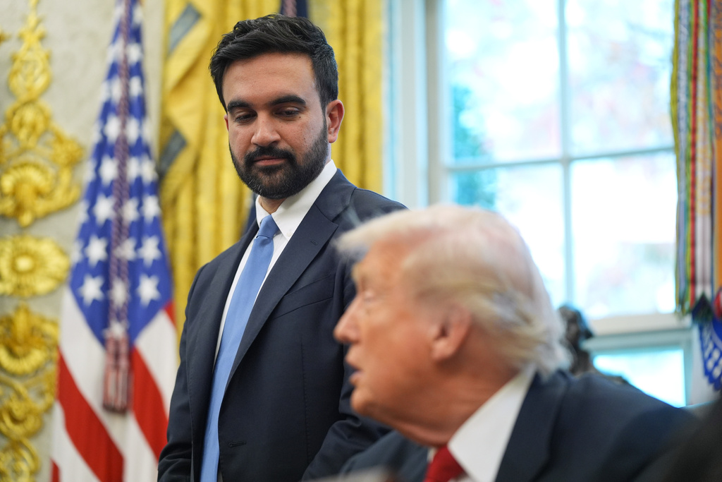 President Donald Trump talks after meeting with New York City Mayor-elect Zohran Mamdani in the Oval Office of the White House, Friday, Nov. 21, 2025, in Washington. (AP Photo/Evan Vucci)