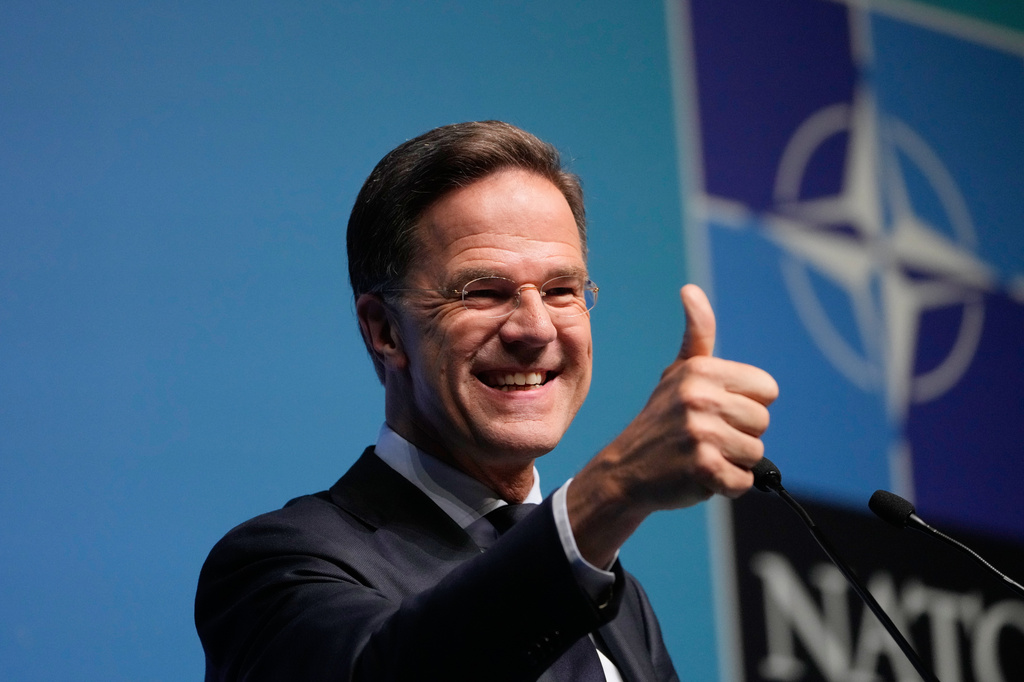 NATO Secretary General Mark Rutte speaks during a media conference at the International Media Center ahead of the NATO Summit in Ankara, Turkey, Monday, July 6, 2026. (AP Photo/Hussein Malla)