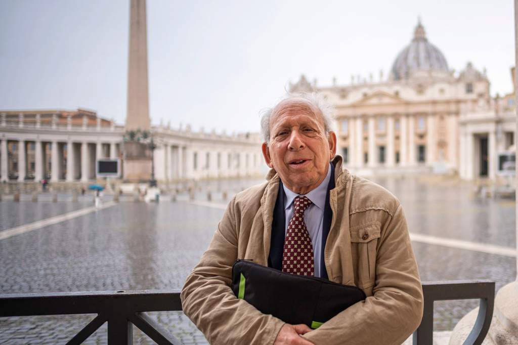 FILE - Former Associated Press Rome Bureau Chief Victor Simpson poses for a portrait after an interview with The Associated Press at the Vatican on April 29, 2021. (AP Photo/Domenico Stinellis, File)