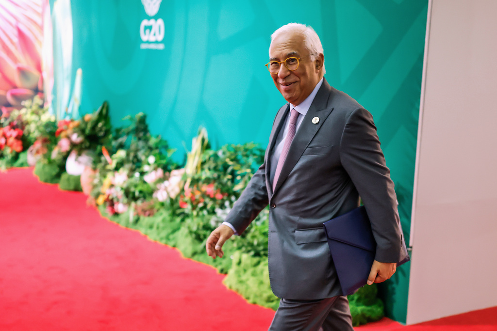 European Council President Antonio Costa arrives for the second day of the G20 Leaders' Summit, in Johannesburg, South Africa, Sunday, Nov. 23, 2025. (Marco Longari/Pool Photo via AP)