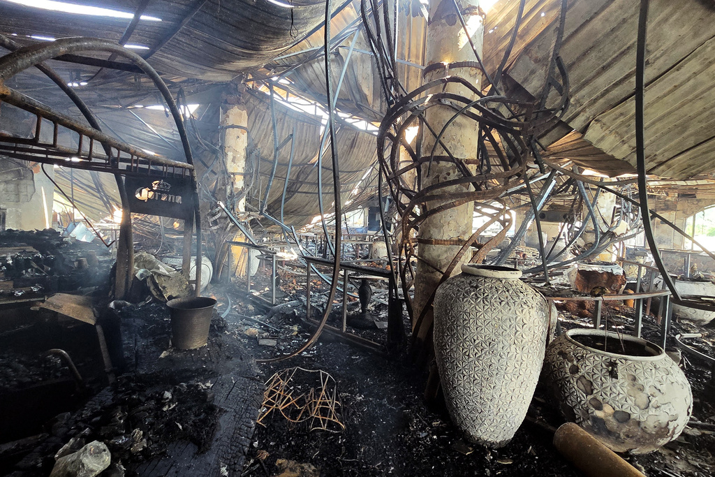 The charred interior of a nightclub, which caught fire early Sunday, is seen in Arpora, in Goa, India, Sunday, Dec. 7, 2025. (AP Photo)