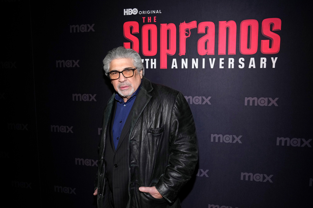 FILE - Vincent Pastore attends "The Sopranos" 25th anniversary celebration at Da Nico on Wednesday, Jan. 10, 2024, in New York. (Photo by Charles Sykes/Invision/AP,File)