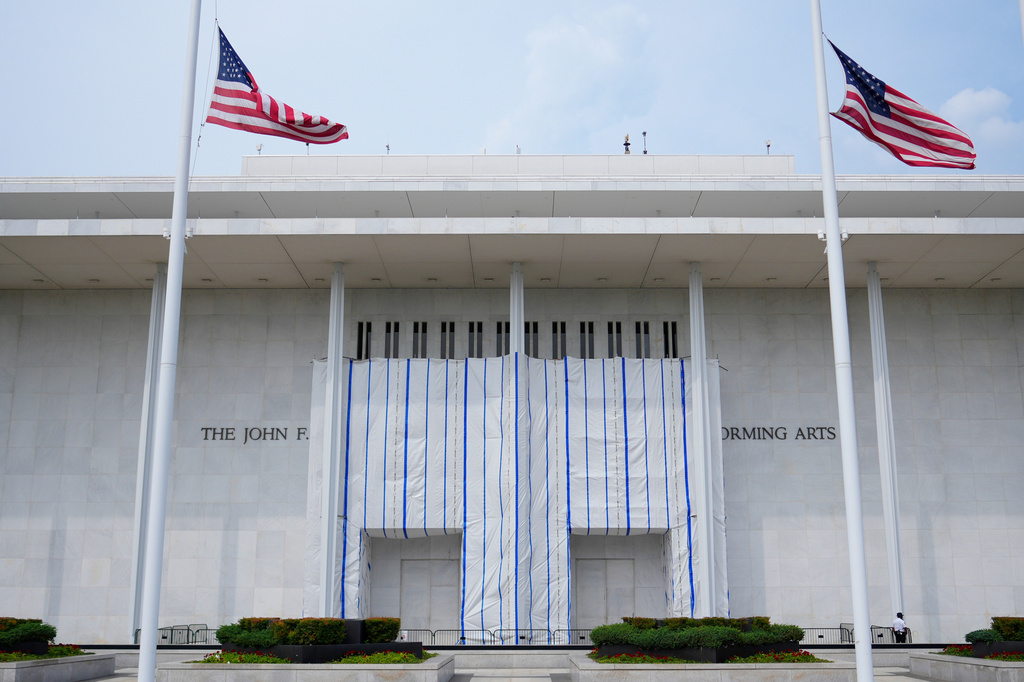 The exterior of the Kennedy Center is seen, Thursday, Aug. 27, 2026 in Washington. (Photo/Pablo Martinez Monsivais)