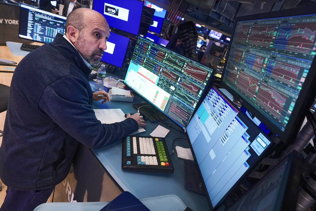 Specialist James Denaro works at his post on the floor of the New York Stock Exchange, Tuesday, Feb. 10, 2026. (AP Photo/Richard Drew)