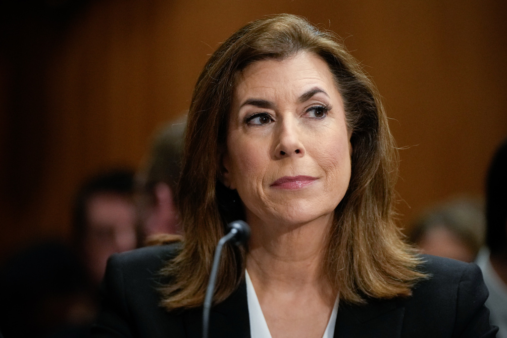Tammy Bruce arrives to a Senate Foreign Relations Committee confirmation hearing on her nomination to be the deputy representative to the United Nations, Wednesday, Nov. 19, 2025, on Capitol Hill in Washington. (AP Photo/Julia Demaree Nikhinson)