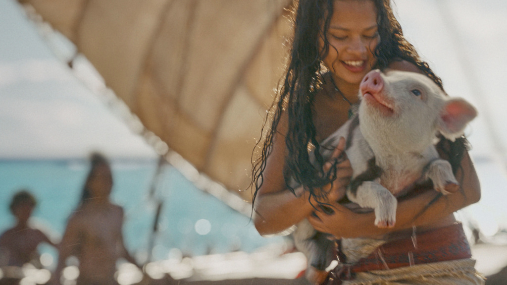 This image released by Disney shows Catherine Laga'aia in a scene from "Moana." (Disney via AP)