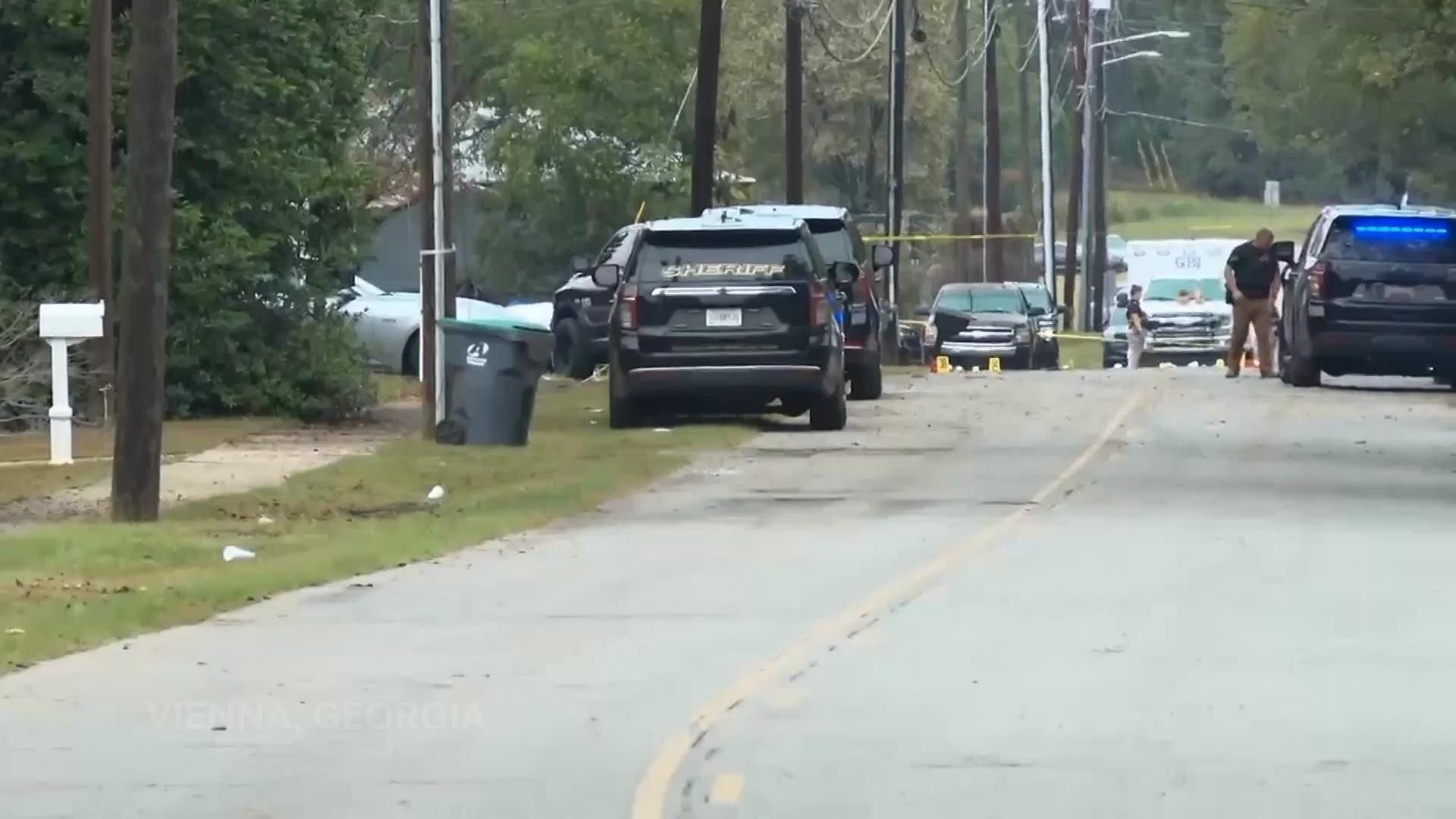 Two people were shot dead in a hail of gunfire, and nearly three dozen others were injured at a homecoming weekend block party early Sunday morning in southern Georgia, according to state law enforcement officials.