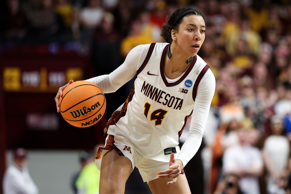 FILE - Minnesota guard Tori McKinney dribbles against Mississippi during the second half in the second round of the NCAA college basketball tournament March 22, 2026, in Minneapolis. (AP Photo/Matt Krohn, File)