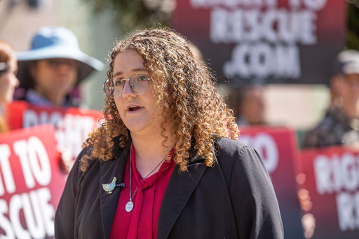 Animal rights activist Zoe Rosenberg talks to reporters outside the Sonoma County Superior Courthouse before her preliminary hearing May 3, 2024, in Santa Rosa, Calif. (Chad Surmick/The Press Democrat via AP) Animal rights activist Zoe Rosenberg talks to reporters outside the Sonoma County Superior Courthouse before her preliminary hearing May 3, 2024, in Santa Rosa, Calif. (Chad Surmick/The Press Democrat via AP)