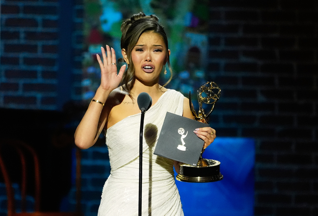 Actor Lisa Yamada accepts the Outstanding Emerging Talent in a Daytime Drama Series award for her performance in "The Bold and the Beautiful" during the 52nd Annual Daytime Emmy Awards on Friday, Oct. 17, 2025, at Pasadena Civic Auditorium in Pasadena, Calif. (AP Photo/Chris Pizzello)