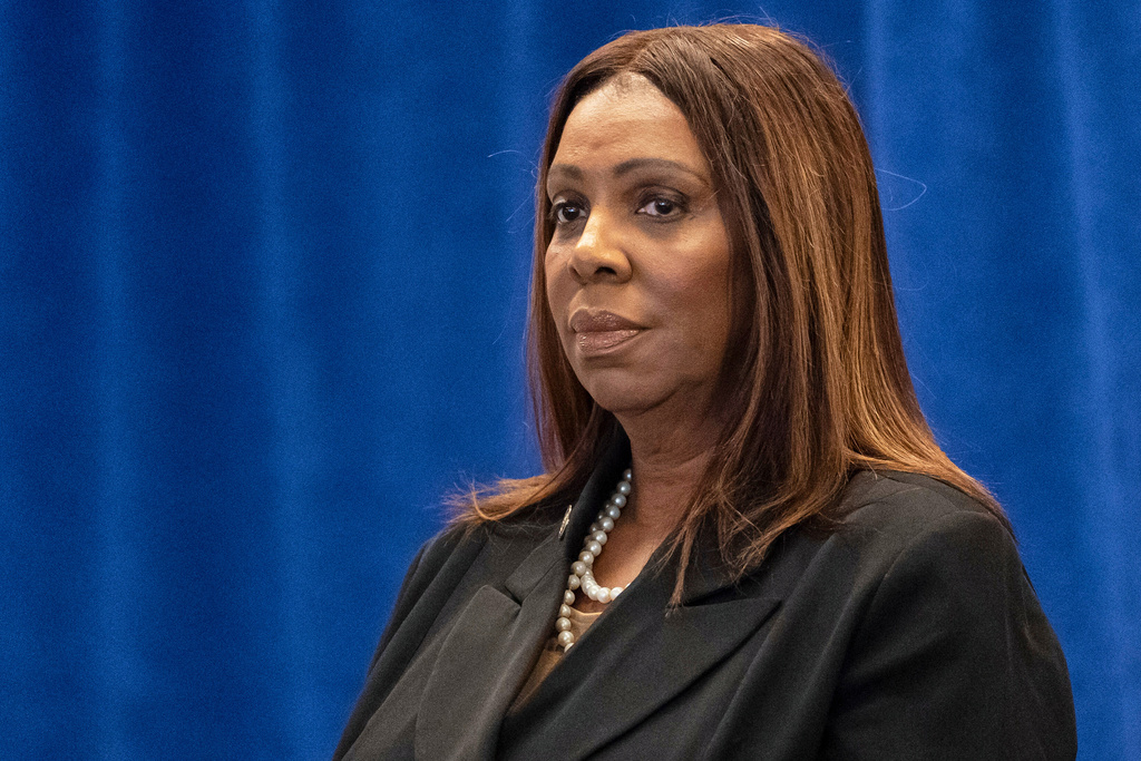 FILE - New York Attorney General Letitia James attends a news conference Dec. 15, 2025, in New York. (AP Photo/Yuki Iwamura, File)