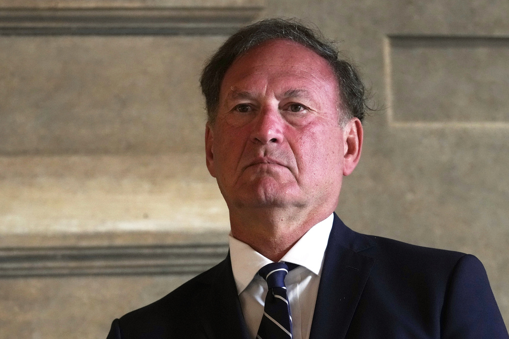 FILE - Supreme Court Justice Samuel Alito attends a meeting in Rome, Sept. 20, 2025. (AP Photo/Andrew Medichini, File)