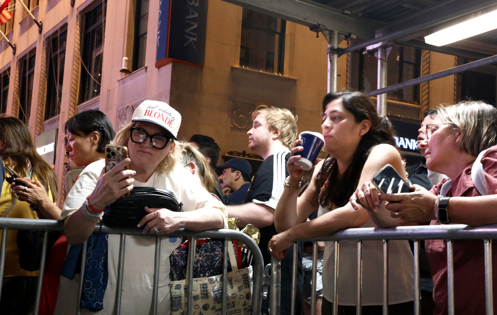 Fans of Taylor Swift stand outside of Madison Square Garden on Friday, July 3, 2026, in New York. (Photo by Andy Kropa/Invision/AP)
