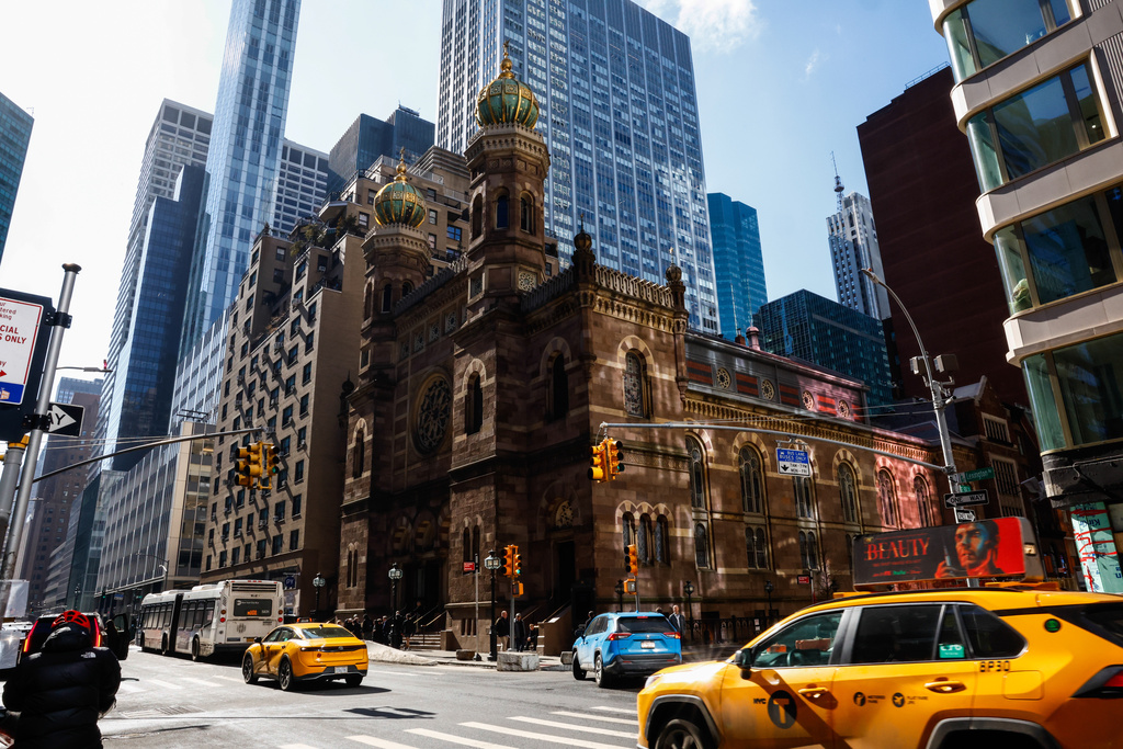 FILE - Central Synagogue is seen on Feb. 28, 2026, in New York. (AP Photo/Kena Betancur, File)