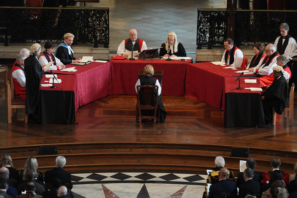 The Confirmation of Election ceremony legally confirming Dame Sarah Mullally as the new Archbishop of Canterbury, at St Paul's Cathedral, central London, Wednesday Jan. 28, 2026. (Gareth Fuller/Pool via AP)