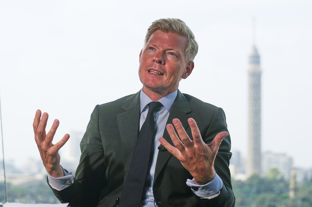 UN Envoy for Yemen Hans Grundberg speaks during an interview with The Associated Press in Cairo, Egypt, Tuesday, Sept. 29, 2026. (AP Photo/Amr Nabil)
