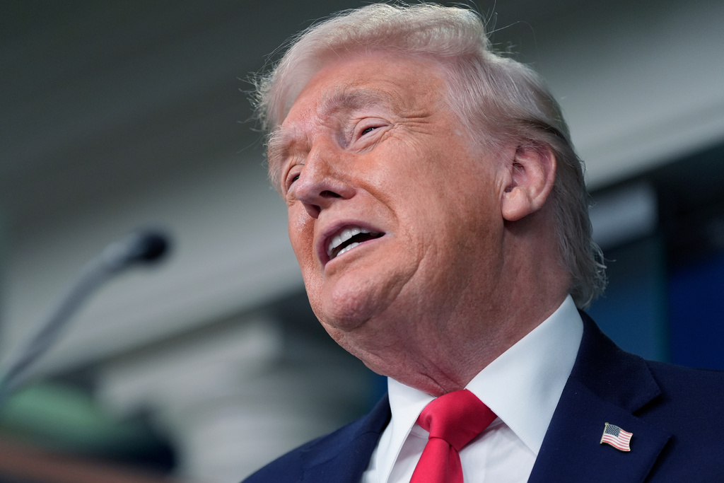President Donald Trump speaks in the James Brady Press Briefing Room at the White House, Tuesday, Jan. 20, 2026, in Washington. (AP Photo/Alex Brandon)
