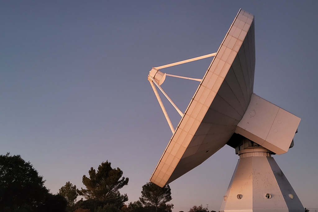 This Dec. 2023 photo provided by Pablo de Vicente shows a radio telescope at Yebes Observatory in Yebes, Spain. (Pablo de Vicente via AP)