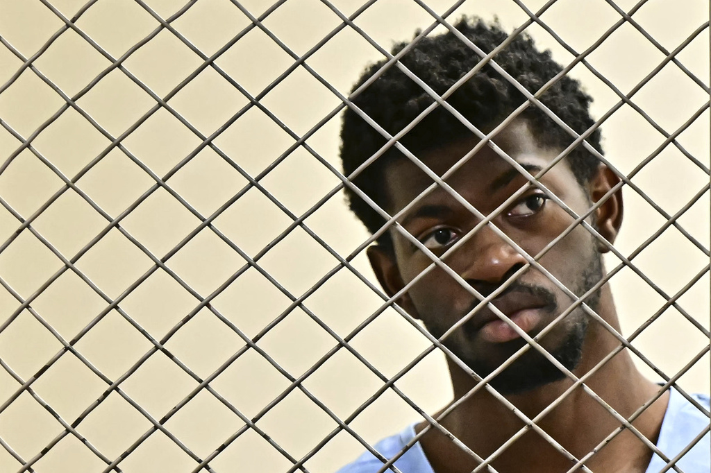 Lil Nas X, whose legal name is Montero Lamar Hill, is arraigned in court on four felony counts, including three counts of battery with injury on a police officer, Monday, Aug. 25, 2025, in Los Angeles. (Frederic J Brown/Pool Photo via AP)