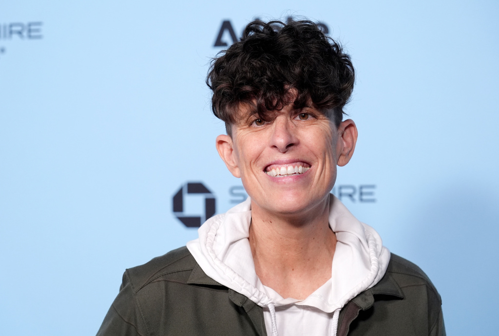 FILE - Poet Andrea Gibson appears at the premiere of the film "Come See Me in the Good Light" during the Sundance Film Festival in Park City, Utah on Jan. 25, 2025. (AP Photo/Chris Pizzello, File)