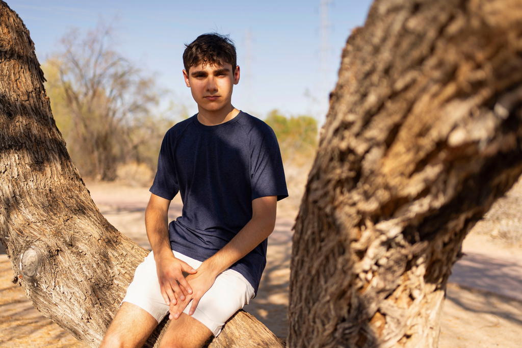 Ashton Dolce poses for a portrait at Cholla Park on Saturday, Aug. 9, 2025, in Scottsdale, Ariz. (AP Photo/Rebecca Noble)