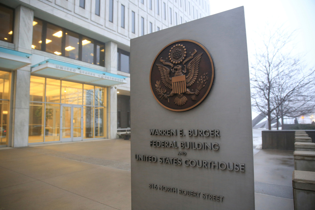 FILE - The U.S. District Courthouse for the District of Minnesota is shown on Wednesday, Dec. 15, 2021, in St. Paul, Minn. (AP Photo/Nikolas Liepins, File)