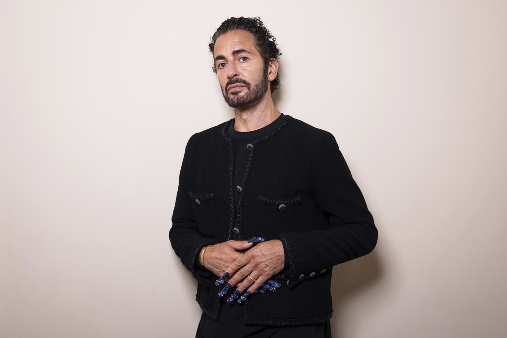 Marc Jacobs poses for a portrait photograph for the film 'Marc by Sofia' during the 82nd edition of the Venice Film Festival in Venice, Italy, on Tuesday, Sept. 2, 2025. (Photo by Scott A Garfitt/Invision/AP)