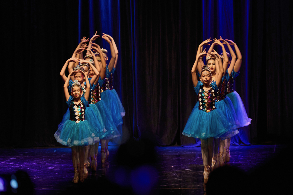 Dancers from Baghdad Ballet Academy perform in a production titled "Mermaid" at Al-Sinbad Theater in Baghdad, Iraq, Friday, Sept. 25, 2026. (AP Photo/Hadi Mizban)