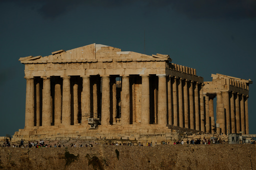 The 5th century B.C. Parthenon temple stands free of scaffolding on the Acropolis hill in Athens, Friday, Oct. 10, 2025, after the removal of restoration structures that had covered parts of the ancient monument for decades.(AP Photo/Petros Giannakouris) The 5th century B.C. Parthenon temple stands free of scaffolding on the Acropolis hill in Athens, Friday, Oct. 10, 2025, after the removal of restoration structures that had covered parts of the ancient monument for decades.(AP Photo/Petros Giannakouris)