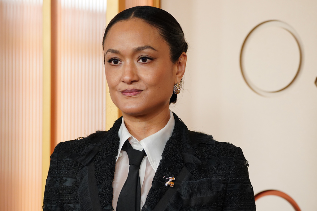 Autumn Durald arrives at the Oscars on Sunday, March 15, 2026, at the Dolby Theatre in Los Angeles. (Photo by Jordan Strauss/Invision/AP)