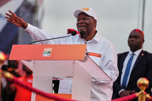 President Alassane Ouattara speaks during his final campaign rally at Republic Square in Abidjan, Ivory Coast, Thursday, Oct. 23, 2025. (AP Photo/Misper Apawu) President Alassane Ouattara speaks during his final campaign rally at Republic Square in Abidjan, Ivory Coast, Thursday, Oct. 23, 2025. (AP Photo/Misper Apawu)