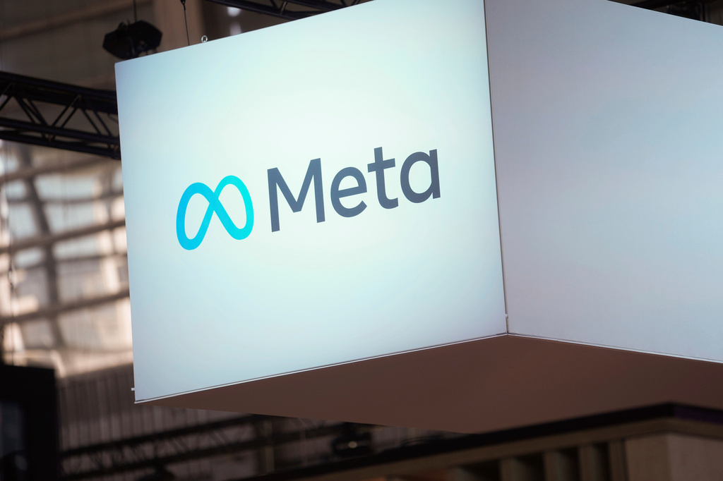 FILE - The Meta logo is seen at the Vivatech show in Paris on June 14, 2023. (AP Photo/Thibault Camus, File)