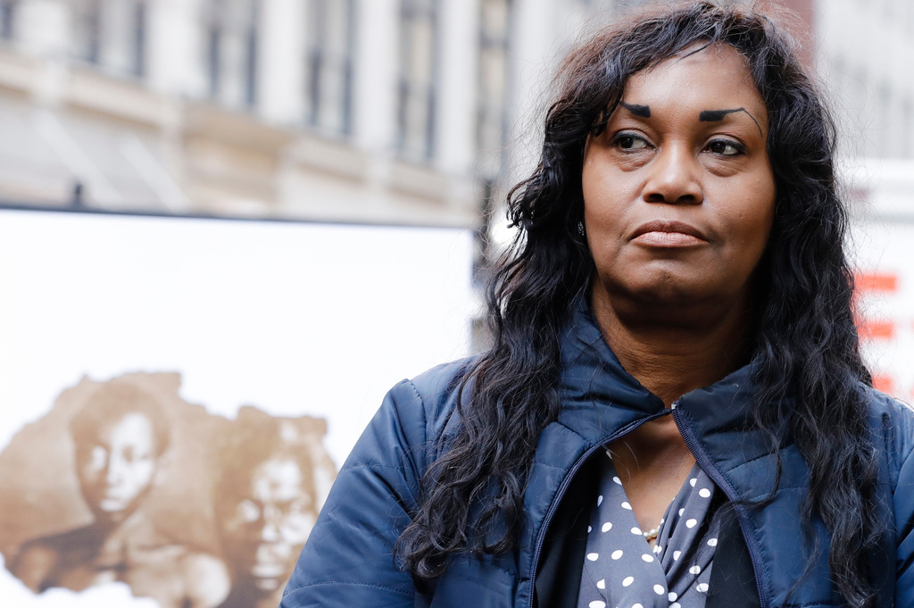 FILE - Tamara Lanier attends a news conference near the Harvard Club, March 20, 2019, in New York. (AP Photo/Frank Franklin II, File)